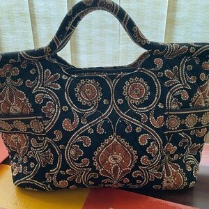 Vera Bradley Black and Brown Patterned Tote